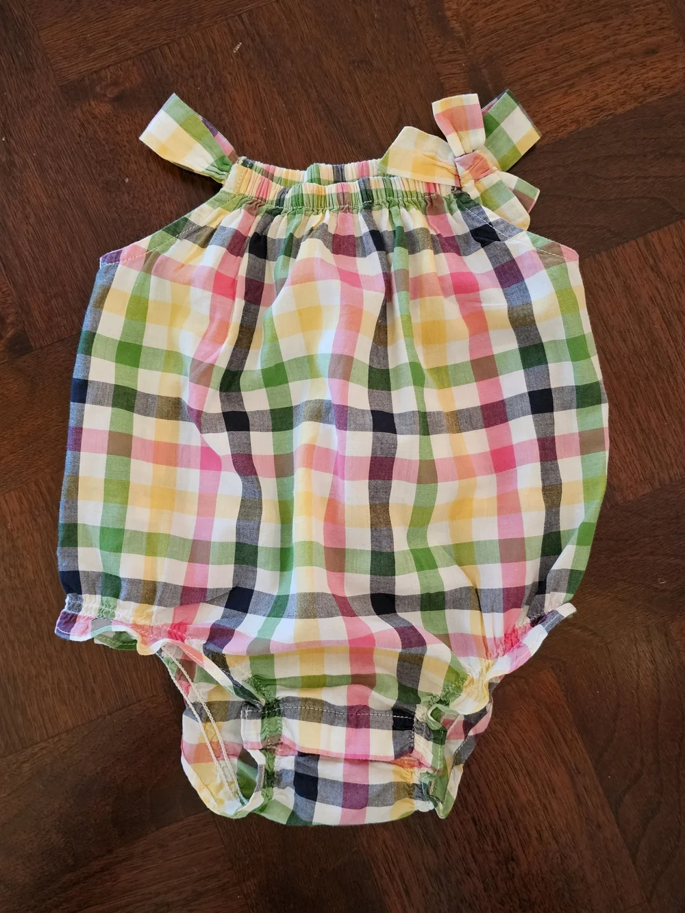 GAP Baby Girls Adorable Multicolor Pastel Gingham Romper 3/6M